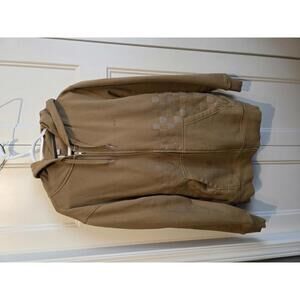Vans Men's Brown Zip-Up Hoodie Sweatshirt Medium